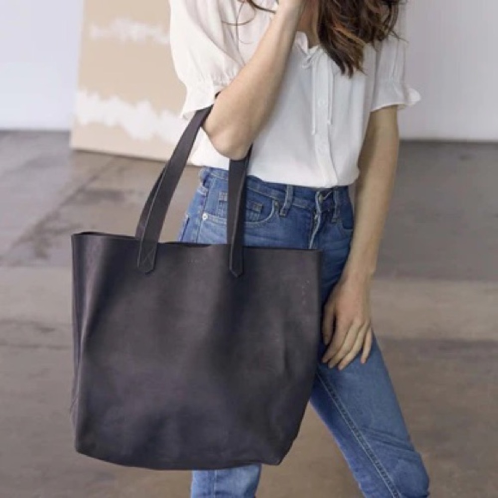 Nisolo Leather Lori Tote in Steel